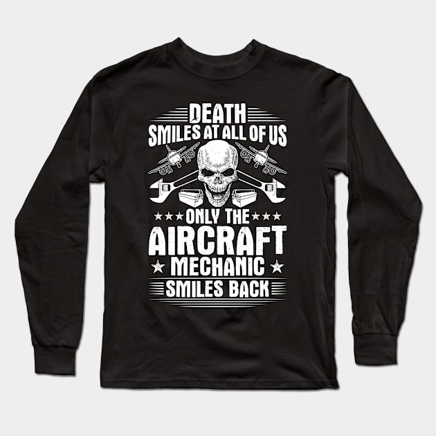 Aircraft Mechanic Aviation Maintenance Technician Long Sleeve T-Shirt by Krautshirts